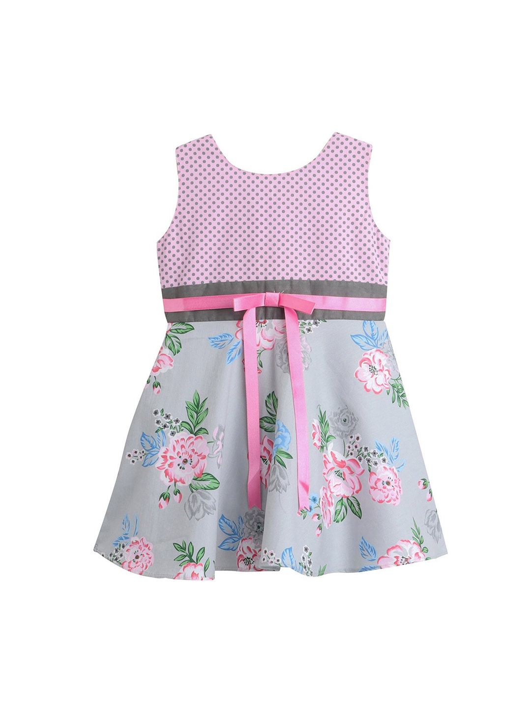 

The Magic Wand Pink & Grey Floral Cotton Dress