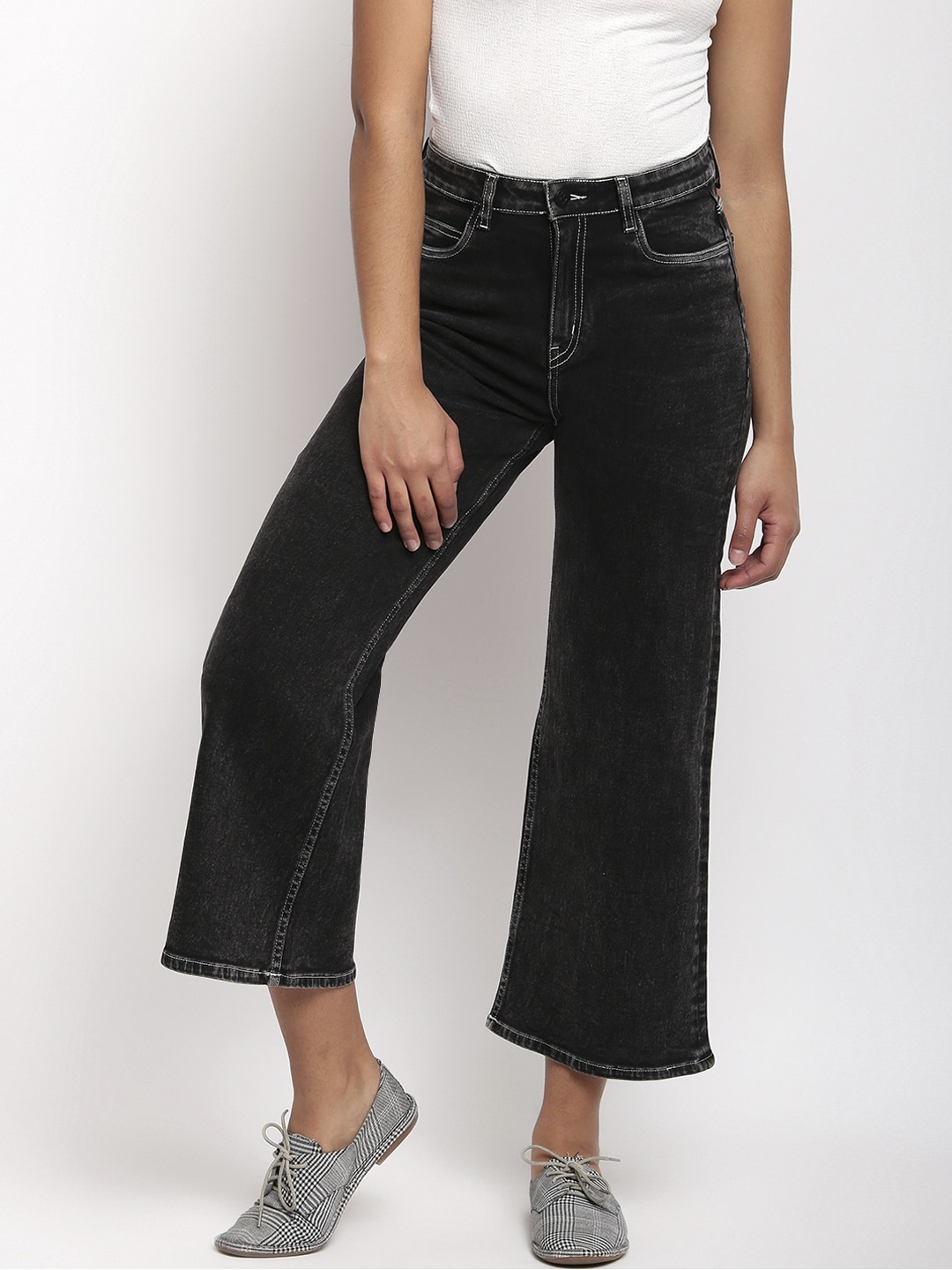 TALES & STORIES Women Black Wide Leg Jeans