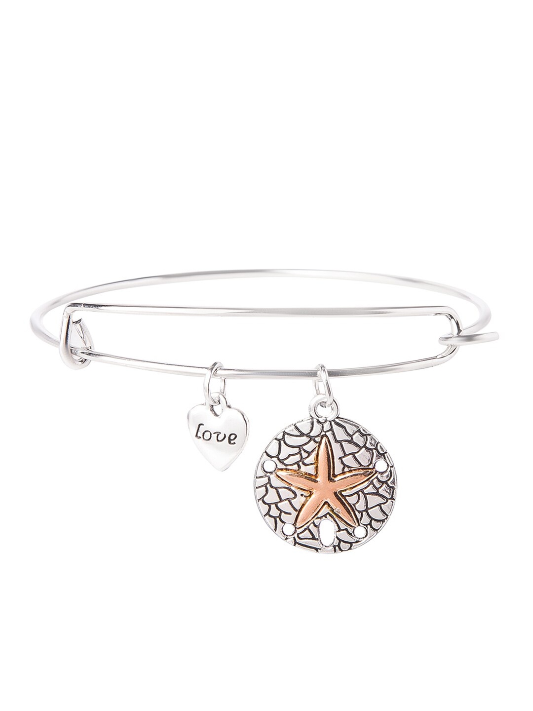 

Moon Dust Women Silver-Plated Brass Love & Affirmation Bangle-Style Bracelet