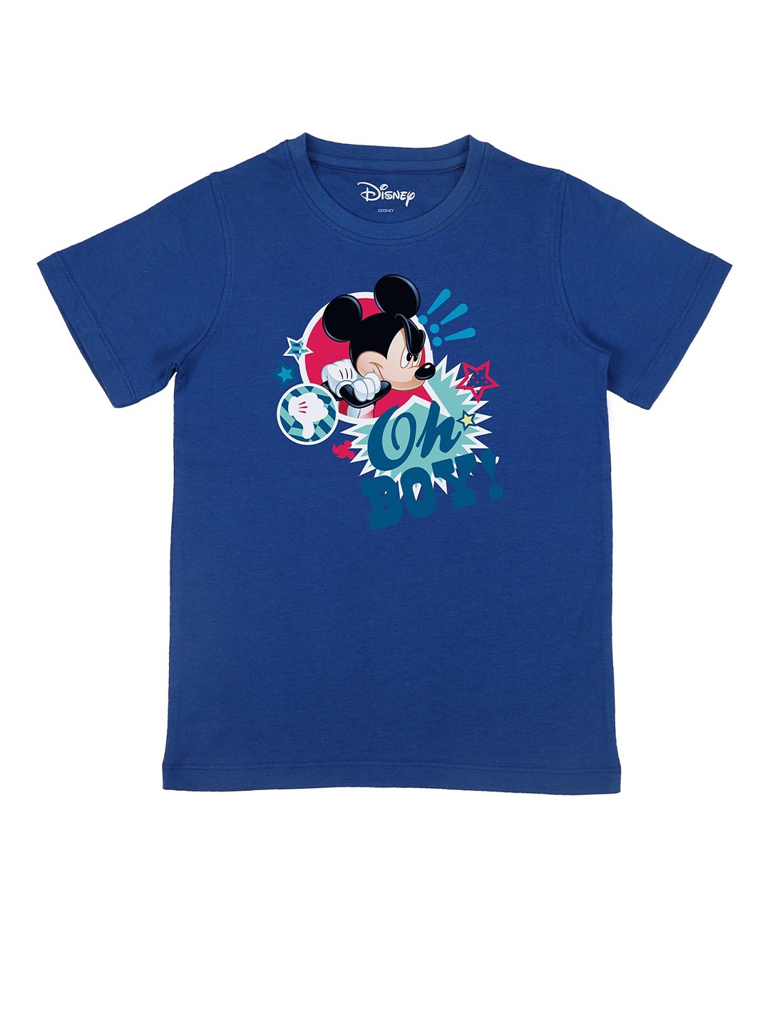 

Disney by Wear Your Mind Boys Blue Mickey Mouse Printed Cotton Pure Cotton T-shirt
