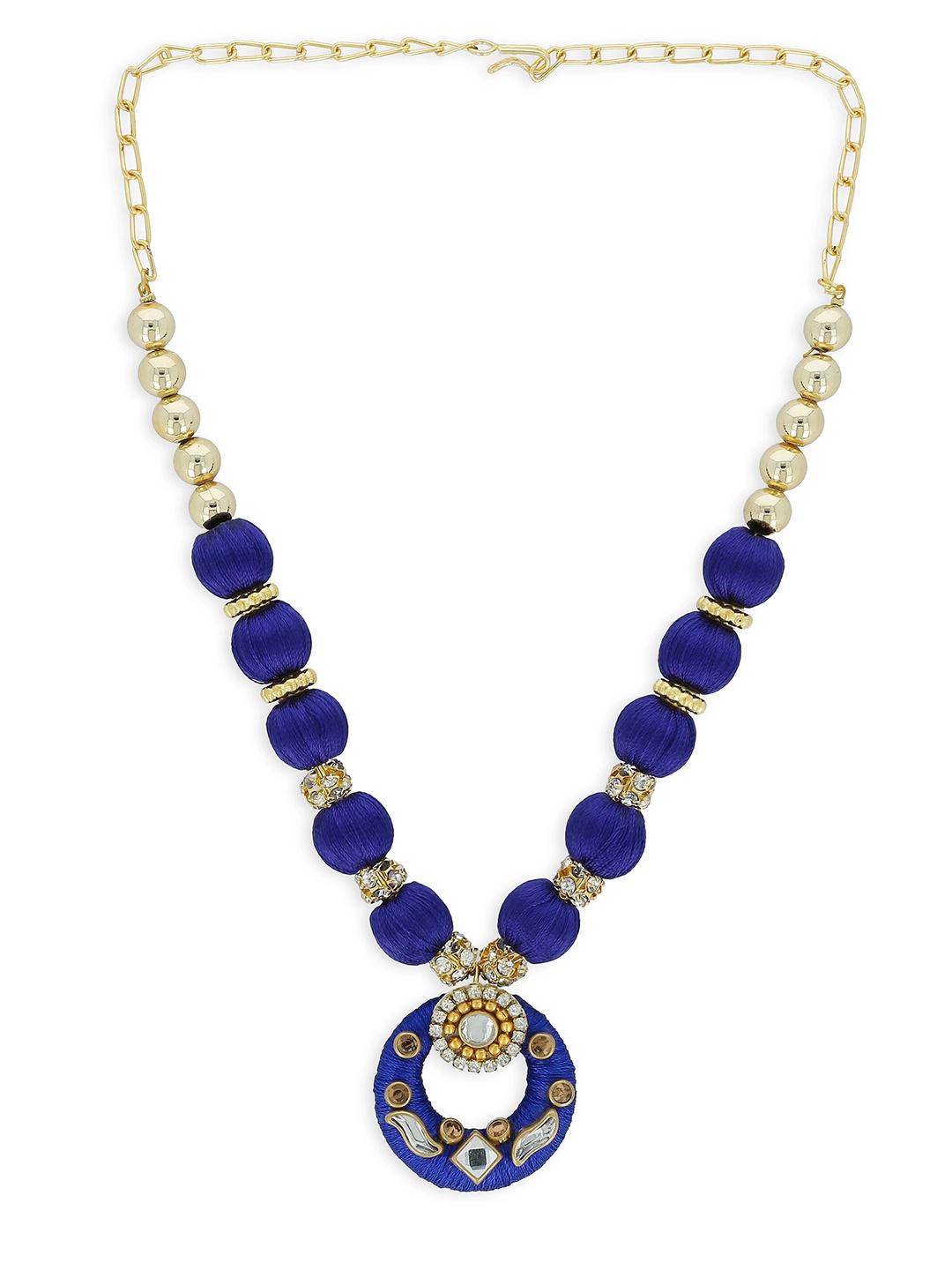 

AKSHARA Blue & Gold-Toned Choker Handcrafted Necklace