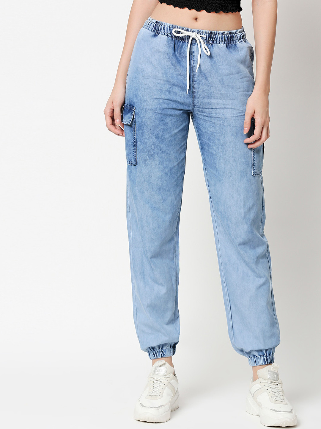 

High Star Women Blue Jogger Light Fade Jeans