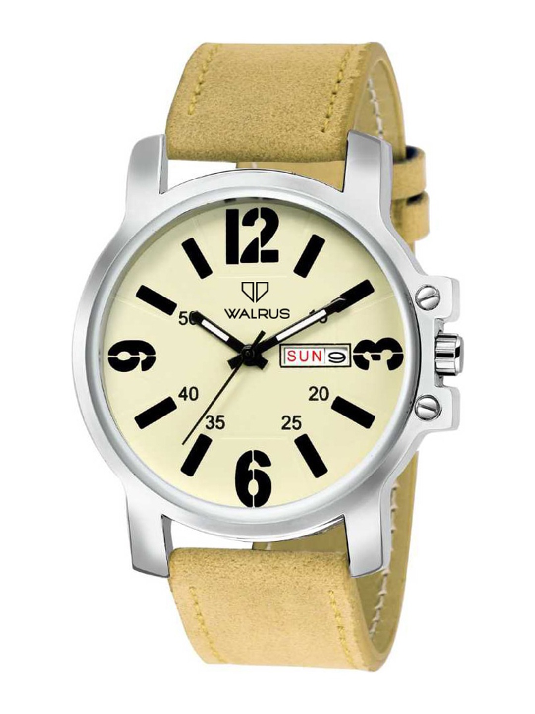 

Walrus Men Beige Brass Printed Dial & Beige Straps Analogue Watch