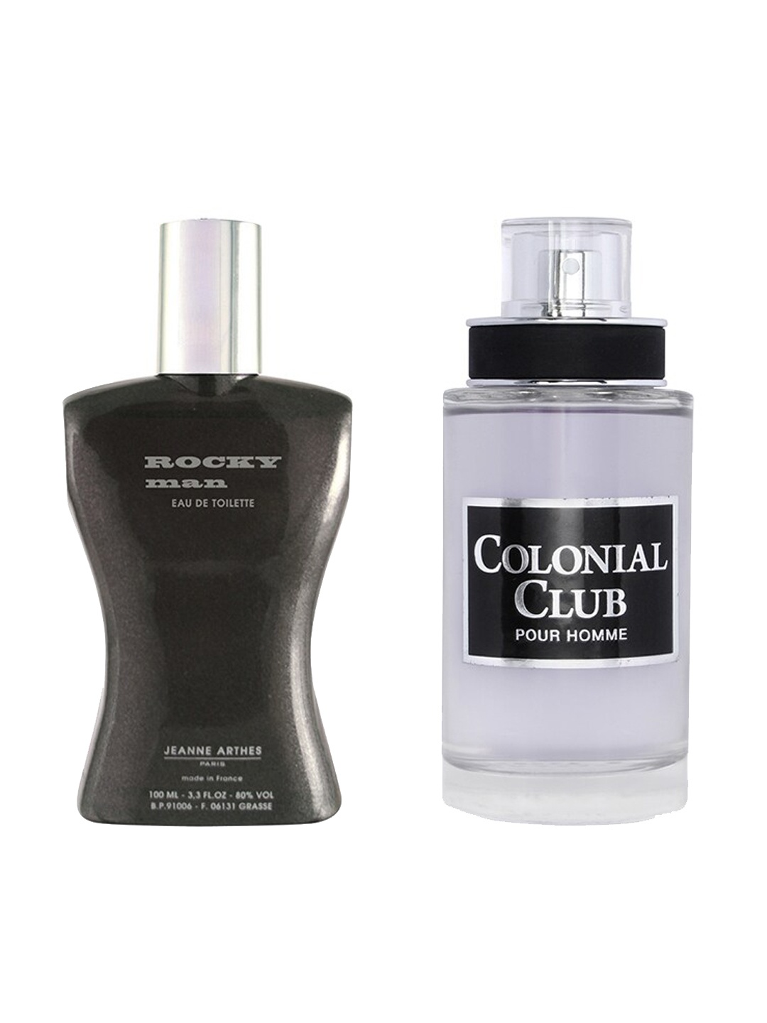

Jeanne Arthes Rocky Man Black & Colonial Club Eau de Toilette Combo Set, Transparent