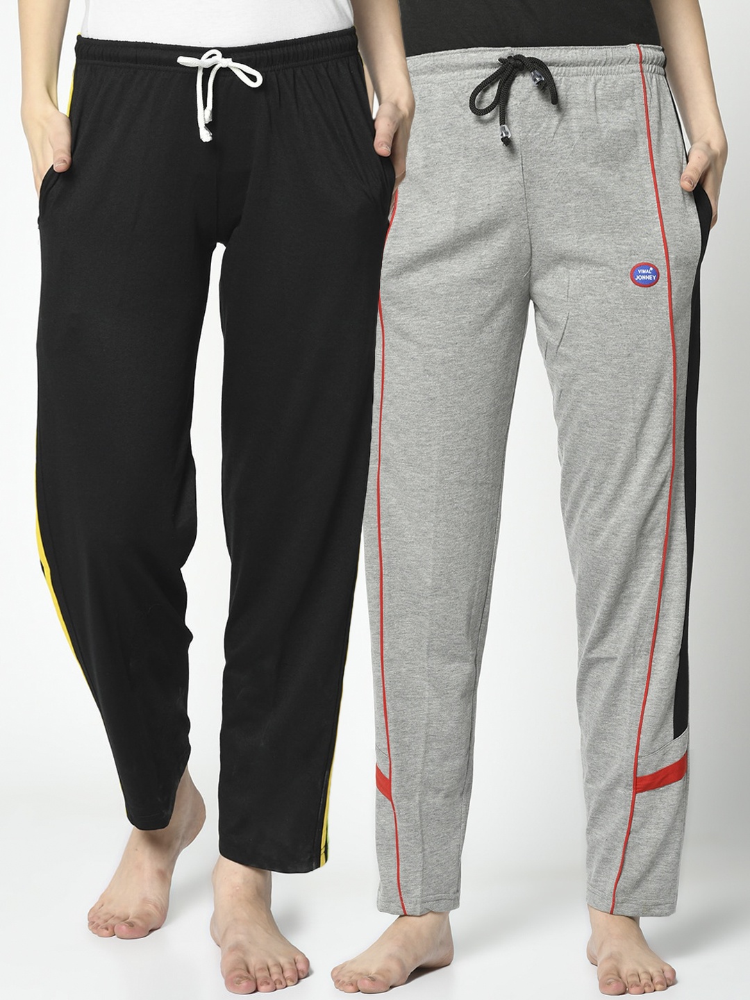 

VIMAL JONNEY Women Pack Of 2 Solid Lounge Pants, Grey