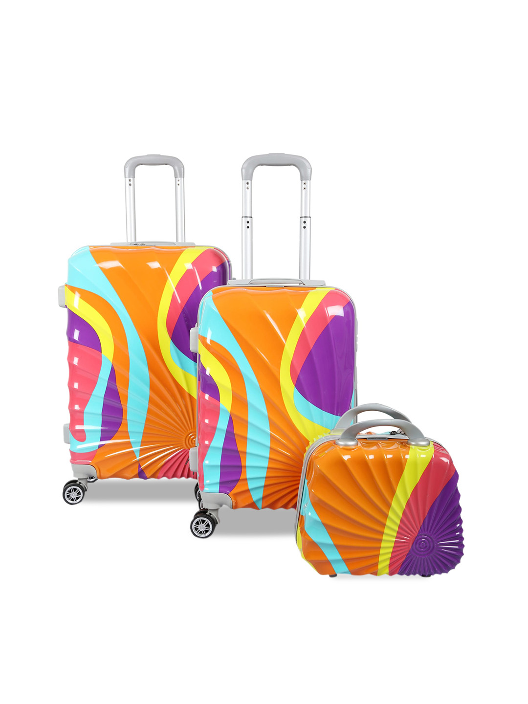 

Polo Class Multicoloured Set of 2 Hard Case Trolley Bags with Vanity Bag, Multi
