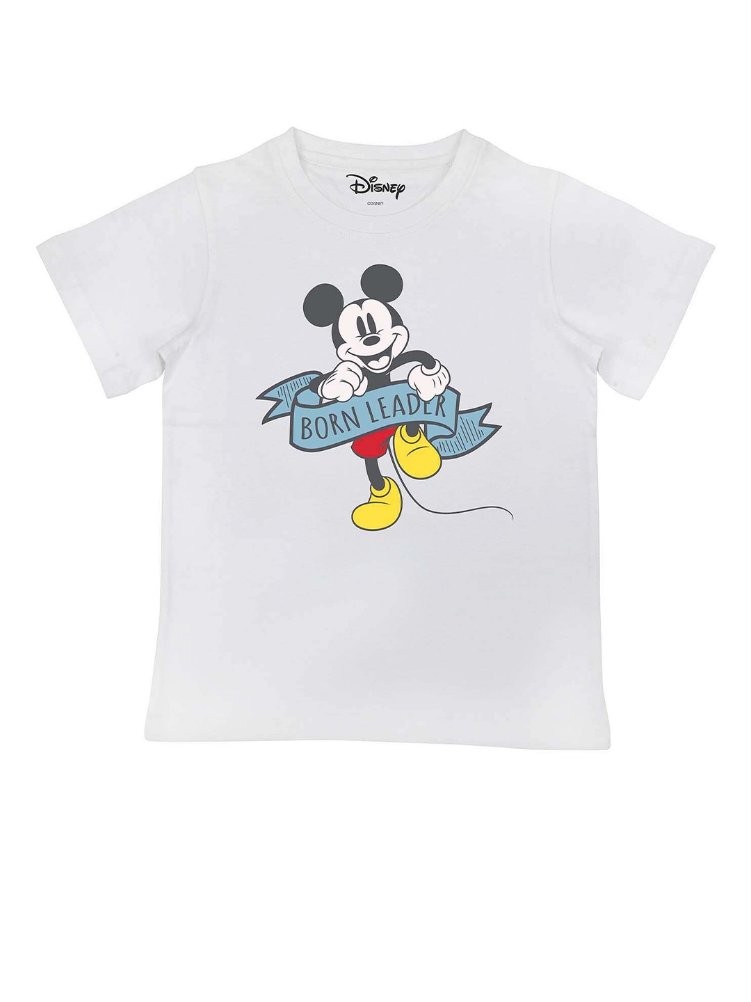 

Disney by Wear Your Mind Boys White Mickey Mouse Printed T-shirt