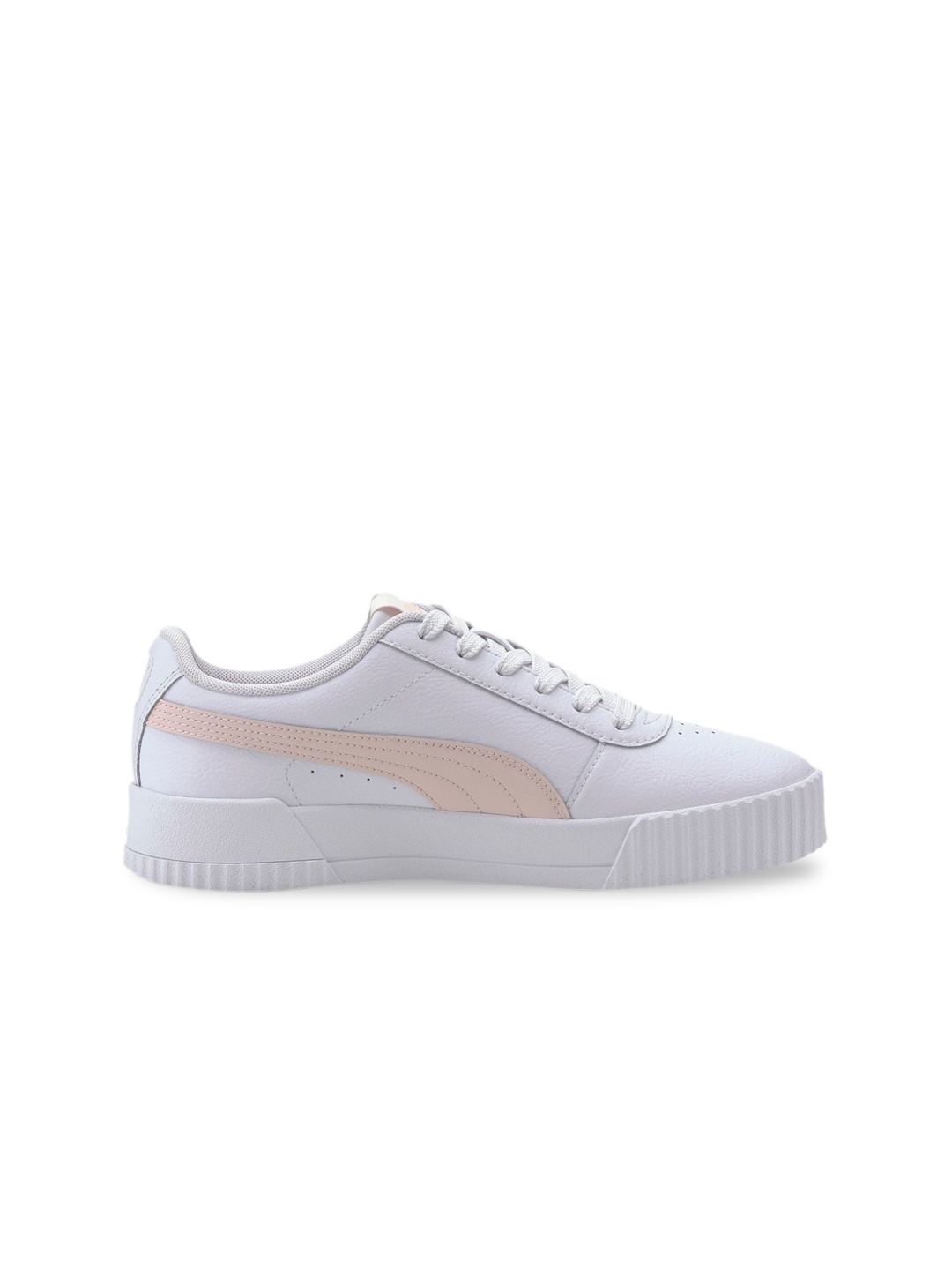 

Puma Women White Carina Leather SoftFoam Leather Sneakers