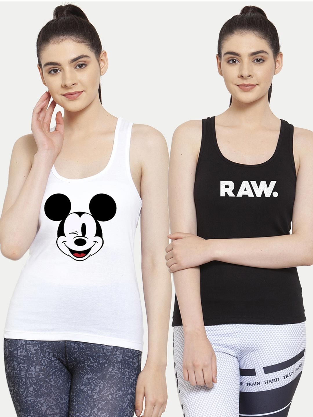 

Friskers Pack Of 2 White & Black Tank Top