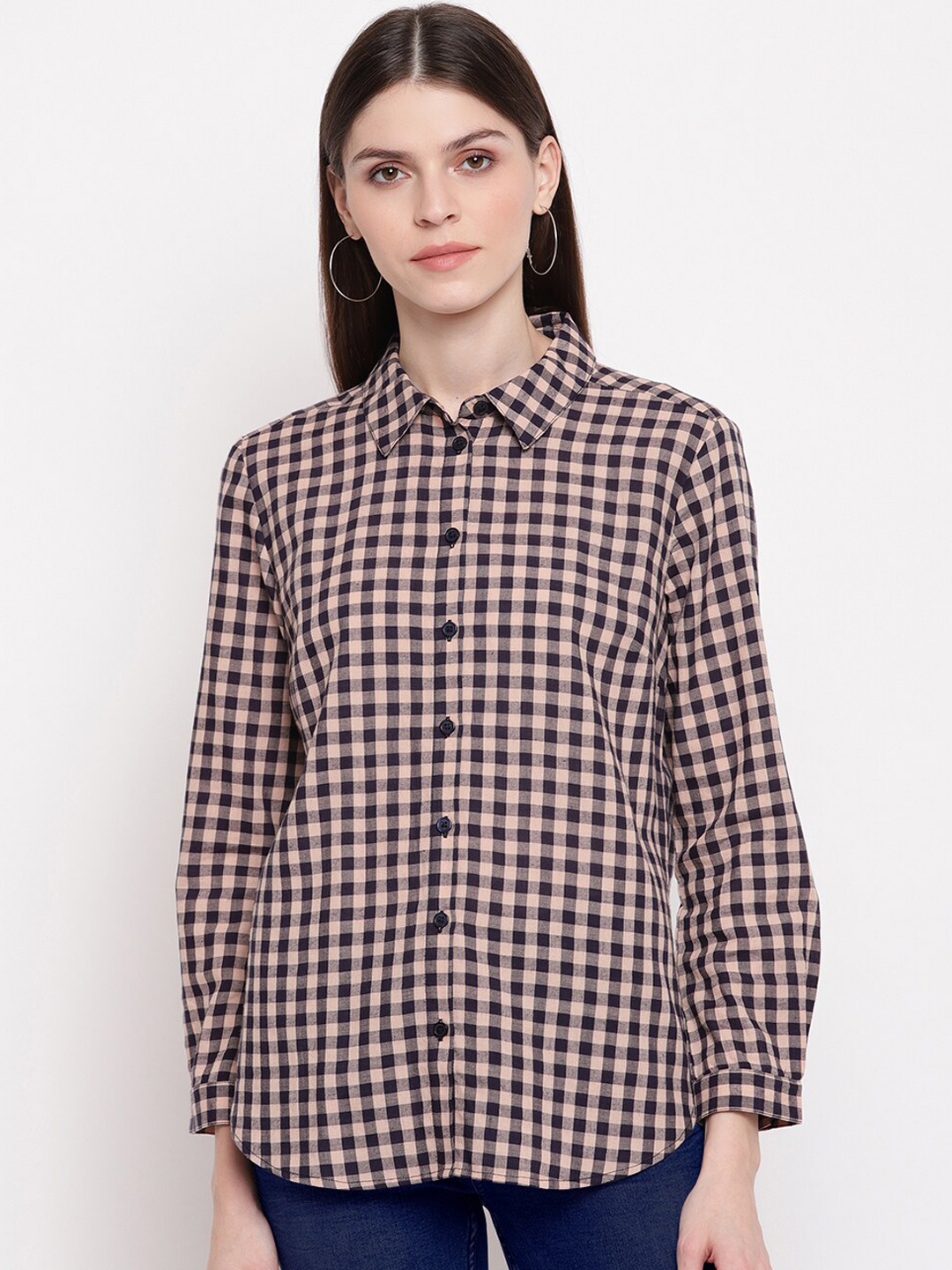 

sandy AND ritz Women Black Gingham Checks Checked Casual Shirt