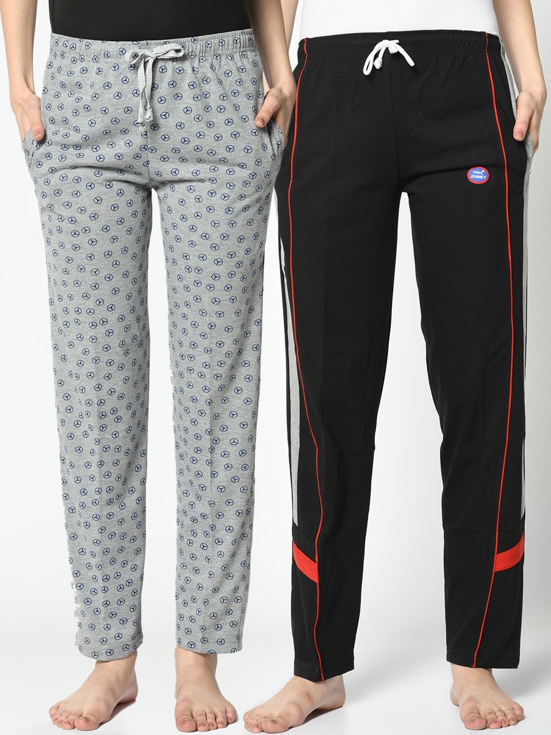 

VIMAL JONNEY Women Pack Of 2 Lounge Pants, Grey