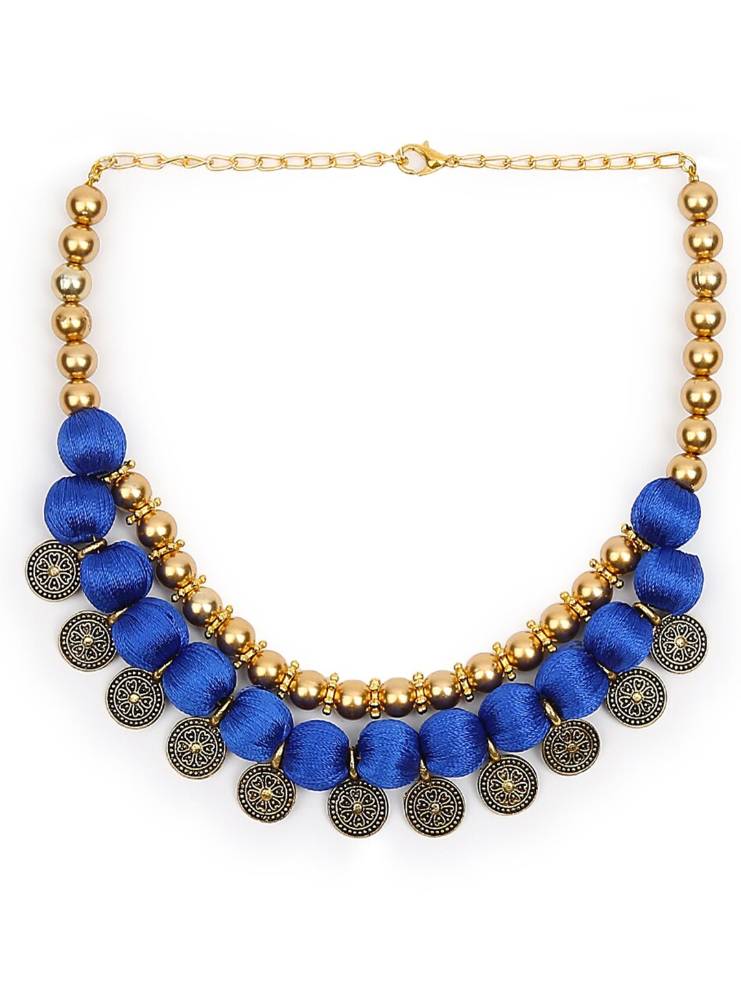 

AKSHARA Gold-Toned & Blue Choker Necklace