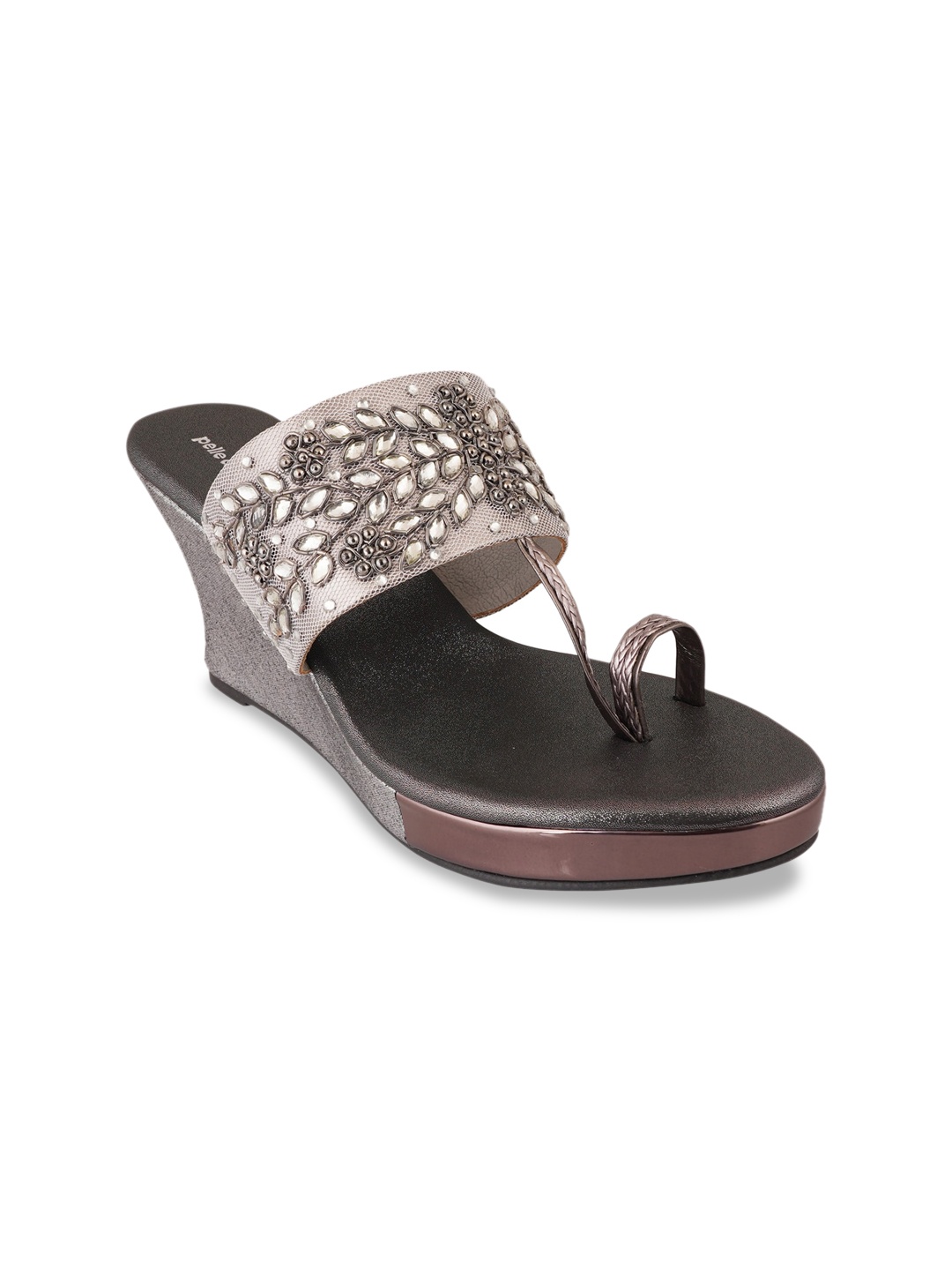 

pelle albero Women Bronze-Toned Party Wedge Sandals