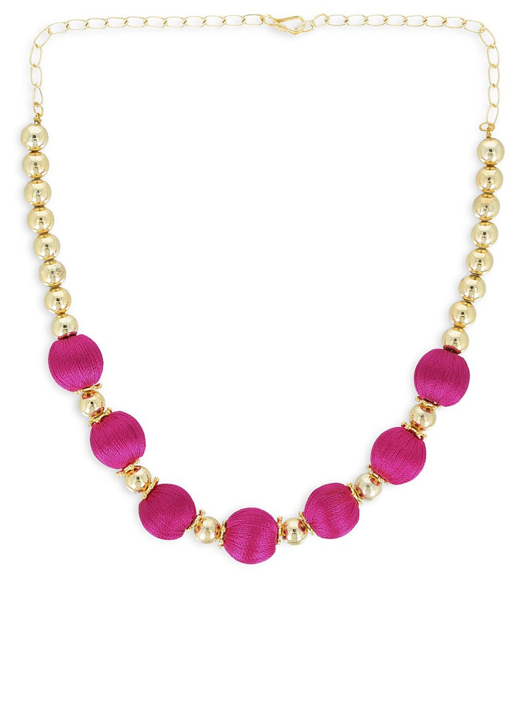 

AKSHARA Gold-Toned & Pink Handcrafted Necklace