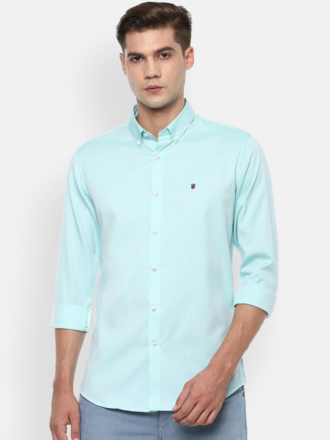 

Louis Philippe Sport Men Green Super Slim Fit Pure Cotton Casual Shirt