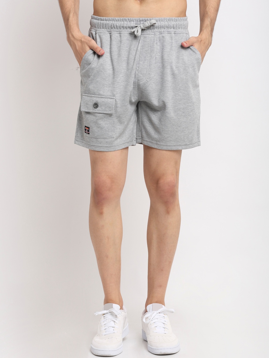 

Club York Men Grey Melange Mid-Rise Regular Shorts