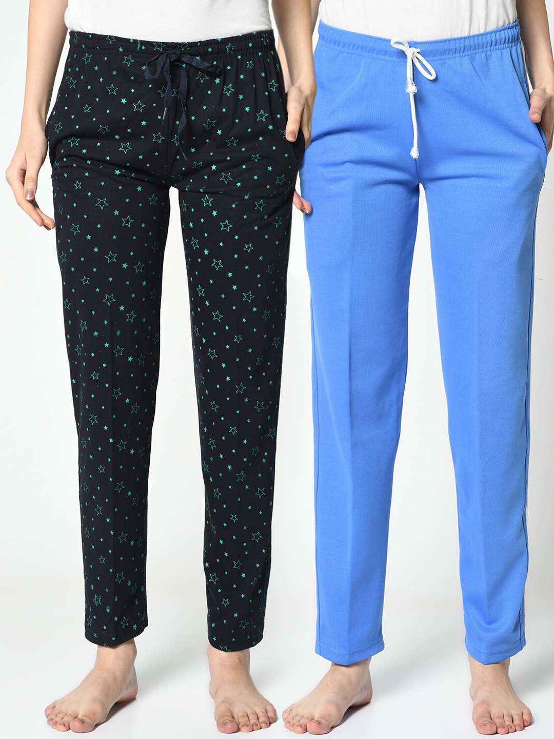 

VIMAL JONNEY Women Pack Of 2 Lounge Pants, Blue