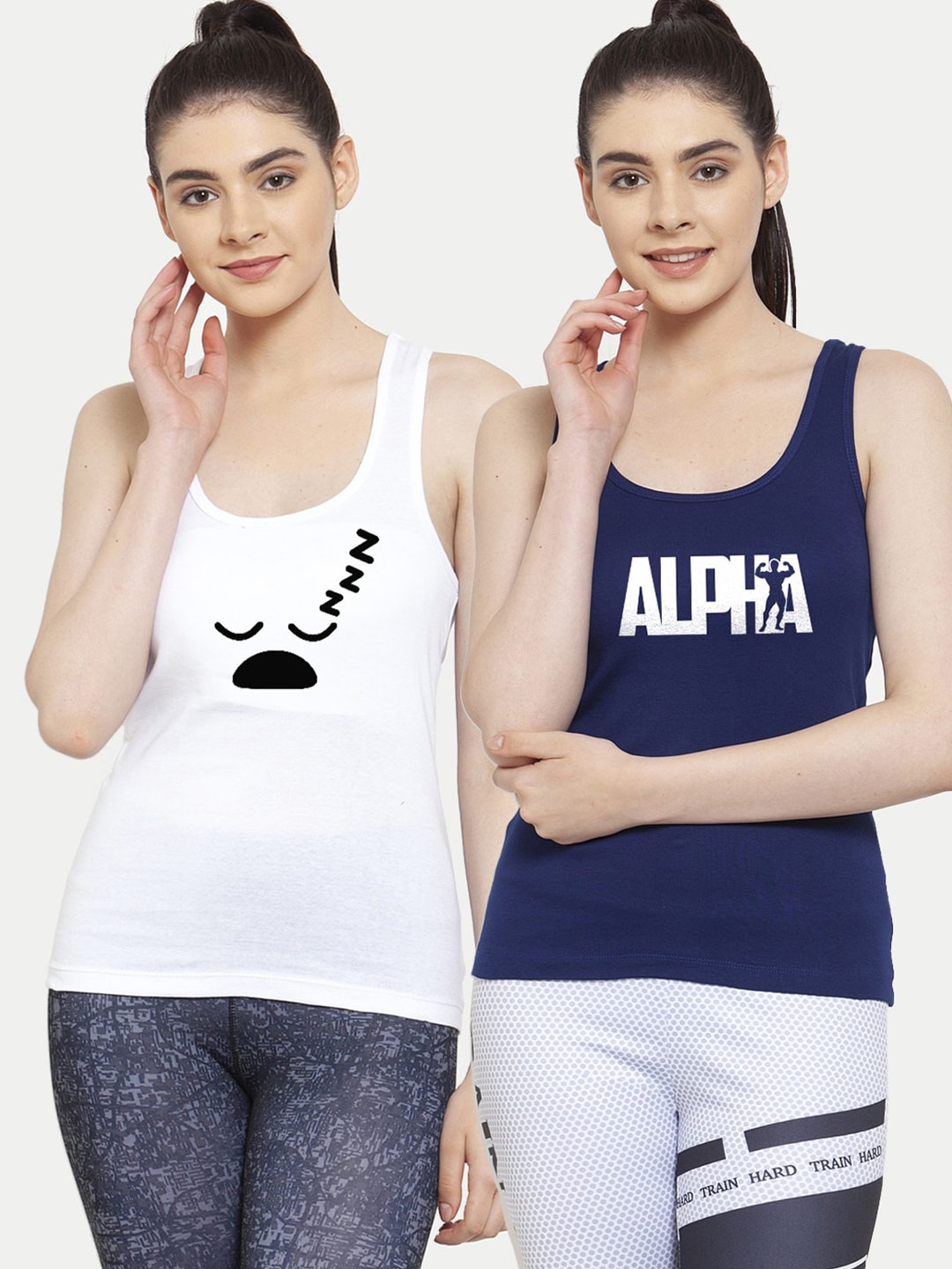 Friskers White & Blue Set of 2 Tank Top