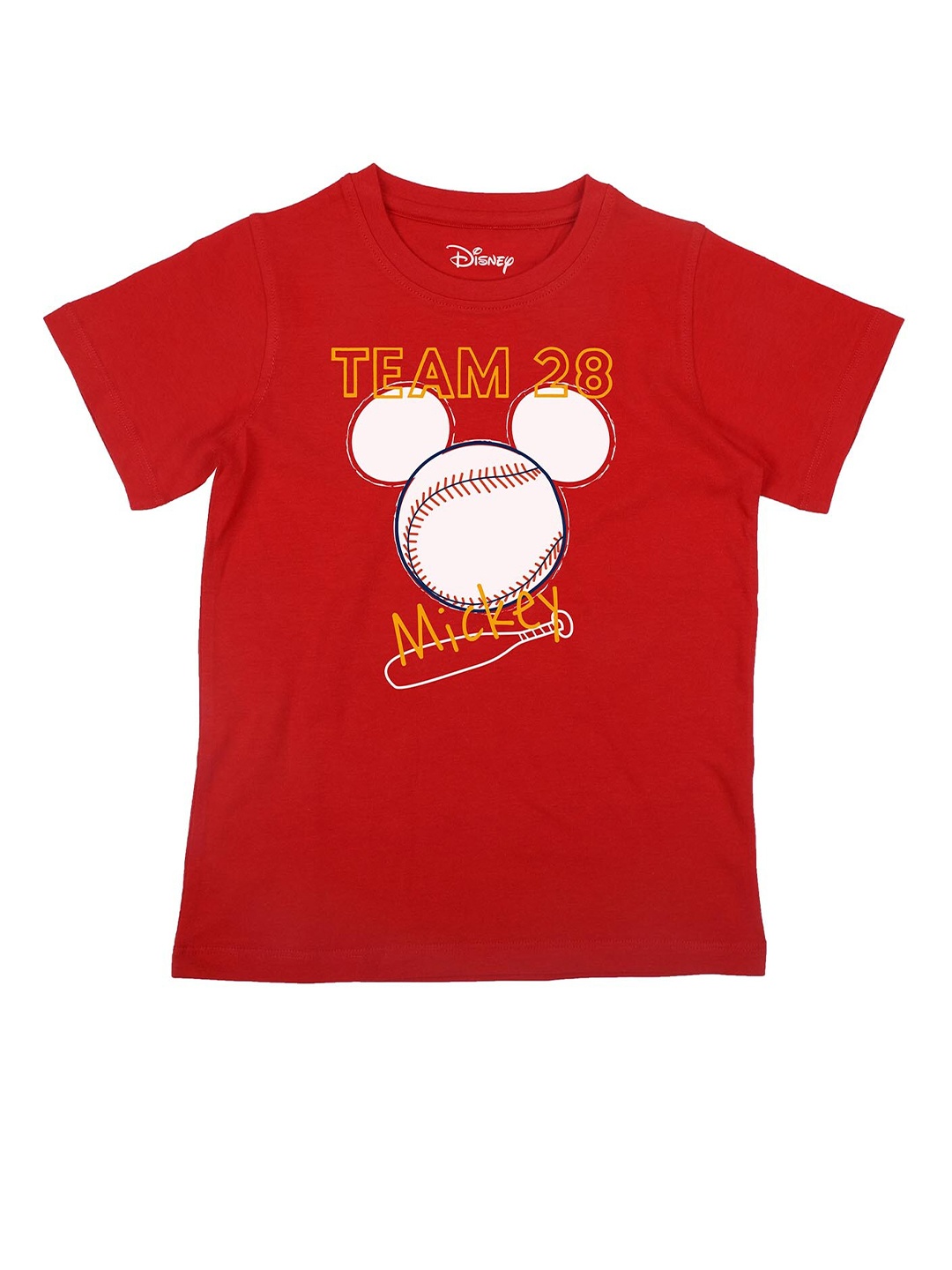 

Disney by Wear Your Mind Boys Red Mickey Mouse Graphic Pure Cotton T-shirt