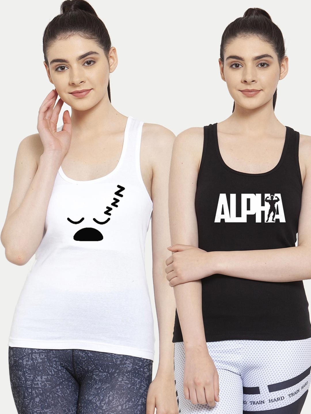 

Friskers White & Black Set of 2 Tank Top