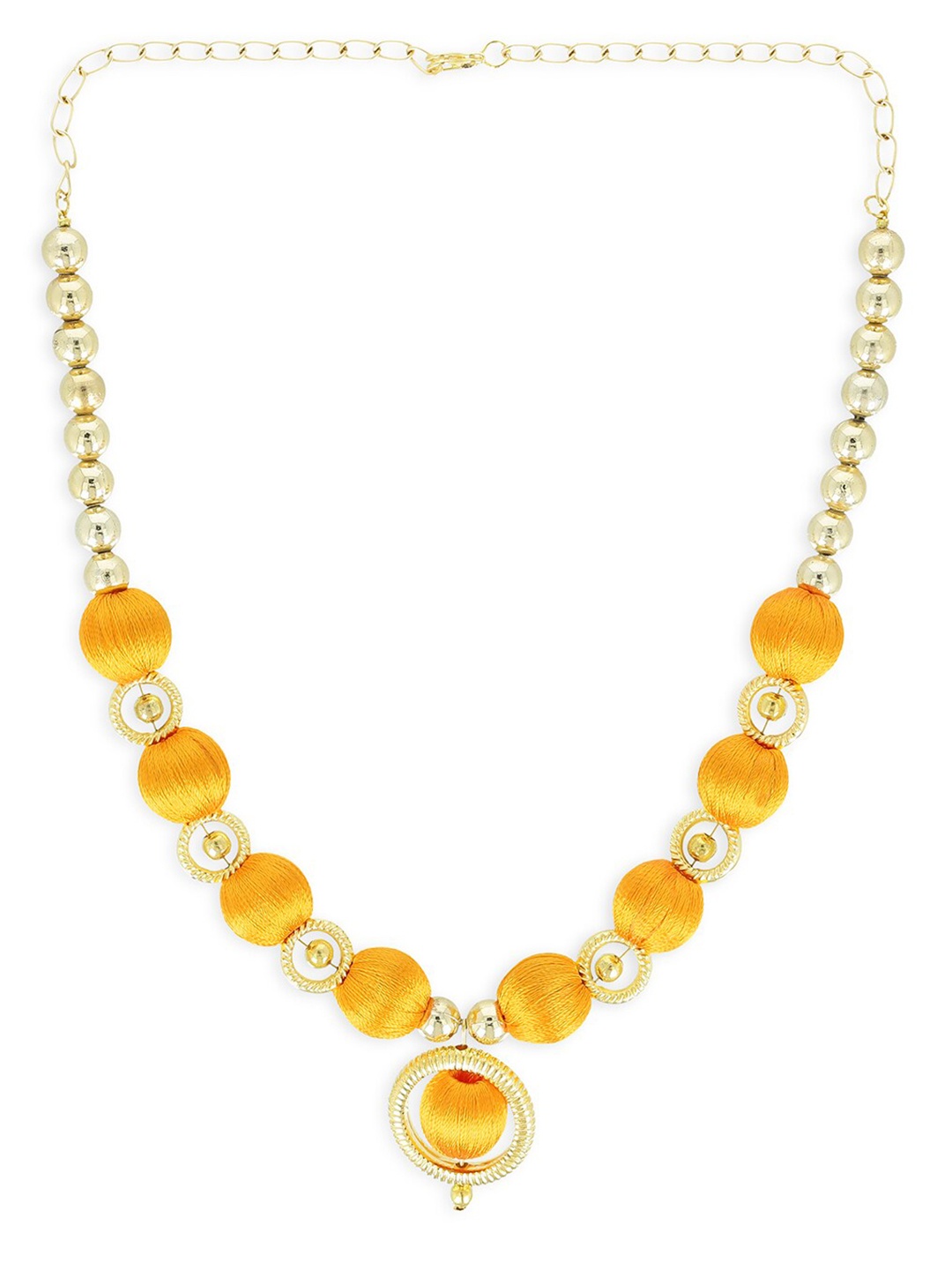 

AKSHARA Gold-Toned & Yellow Choker Handcrafted Necklace