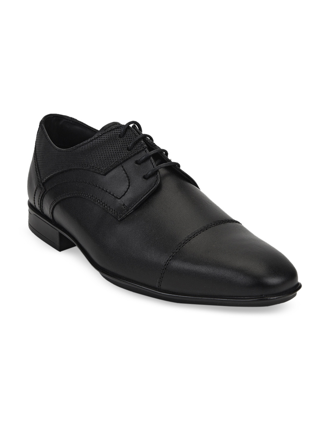 

Liberty Men Black Solid Formal Leather Derbys