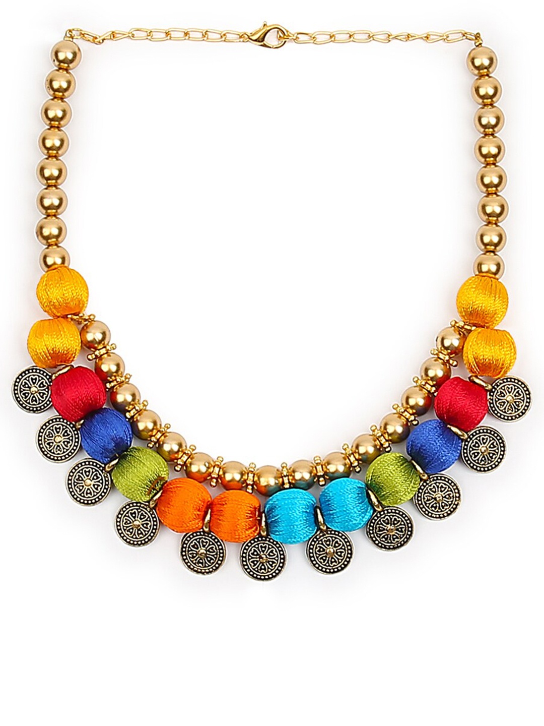 

AKSHARA Multicoloured Handcrafted Choker Necklace, Multi