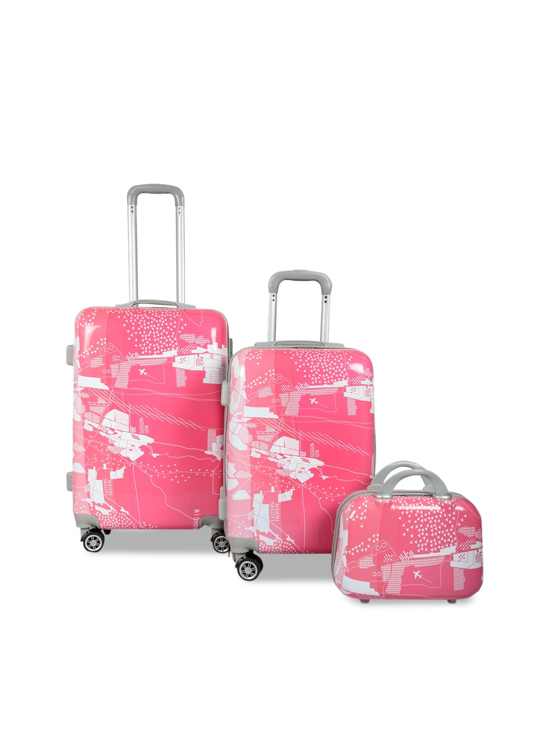 Polo Class Pink 2 Pc Set Trolley Bag with 1Pc Vanity Bag