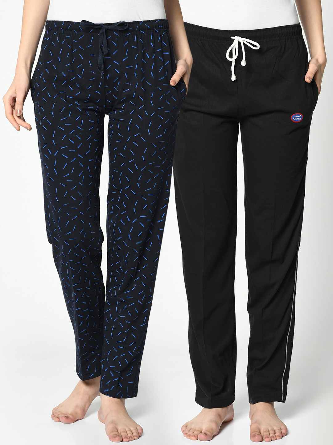 

VIMAL JONNEY Women Pack Of 2 Lounge Pants, Navy blue