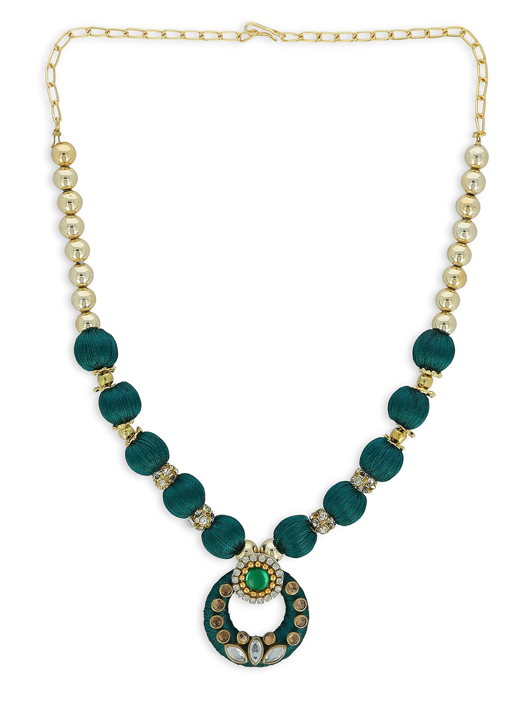 

AKSHARA Green & Gold-Toned Choker Necklace