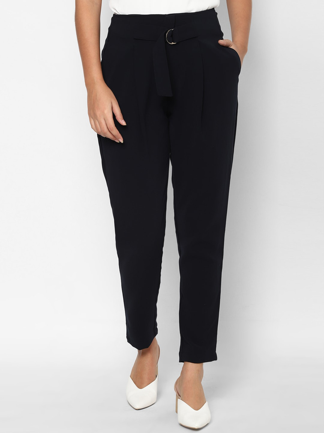 

Allen Solly Woman Women Blue Peg Trousers