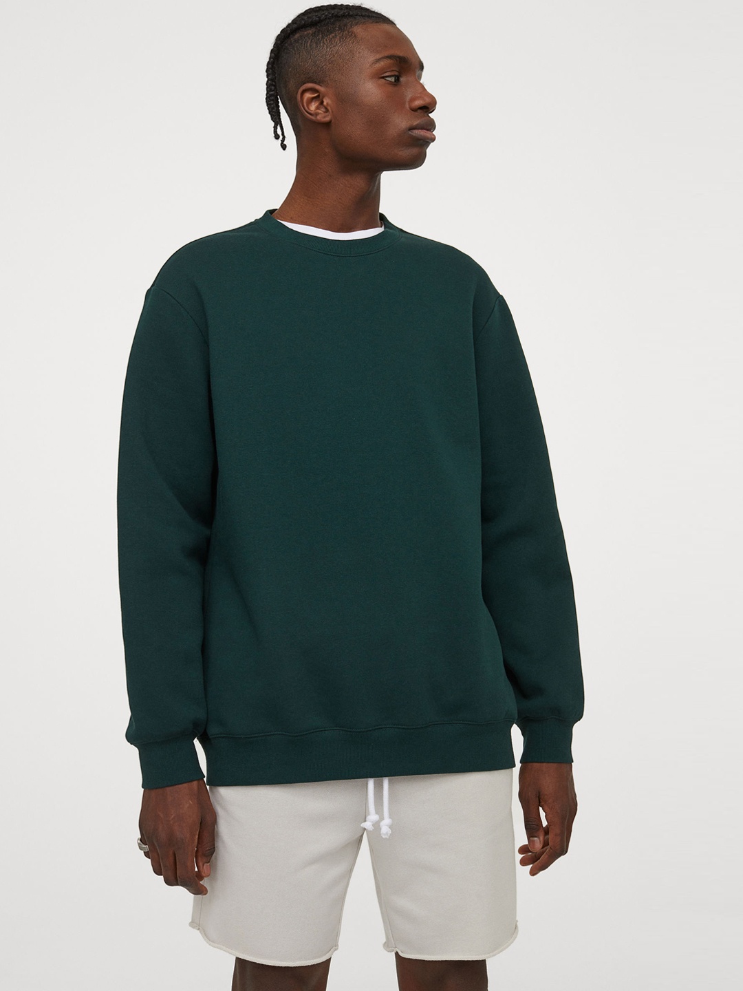 

H&M Men Grey Regular Fit Sweatshirt Shorts