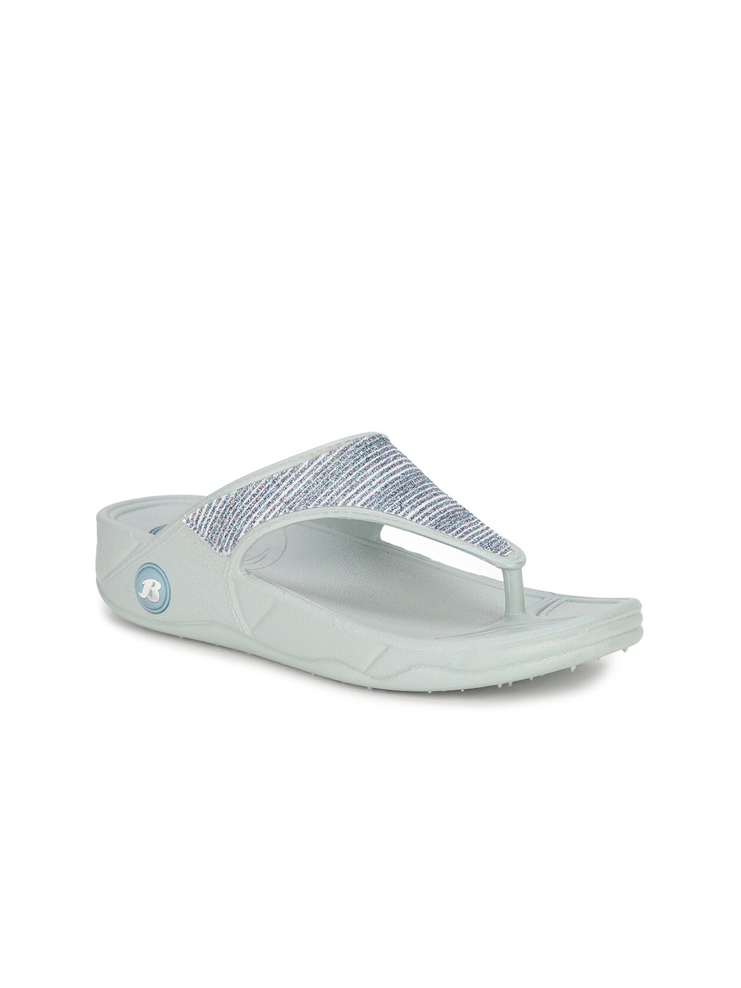

Sandak by Bata Women Blue Printed Open Toe Flats