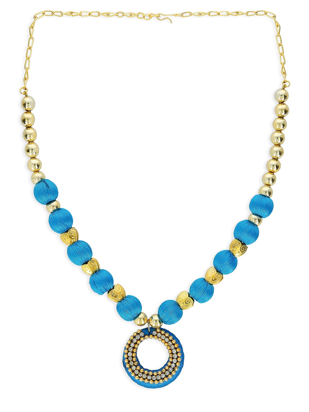 AKSHARA Blue & Gold-Toned Choker Necklace