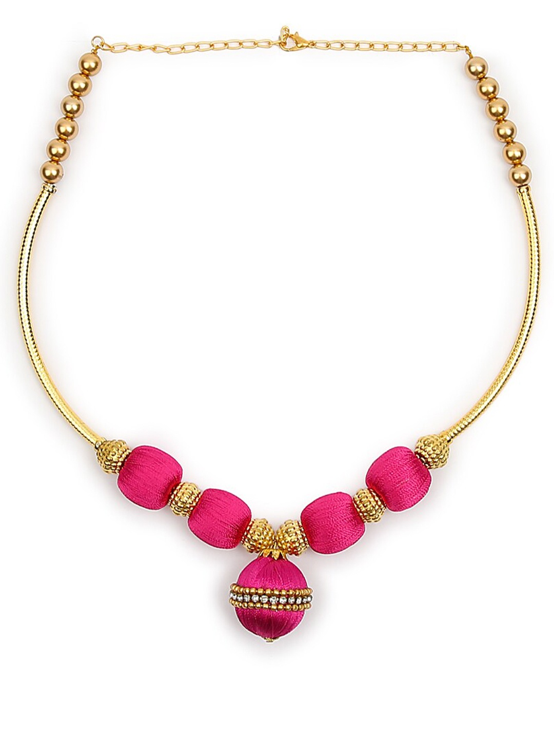

AKSHARA Pink & Gold-Toned Choker Necklace