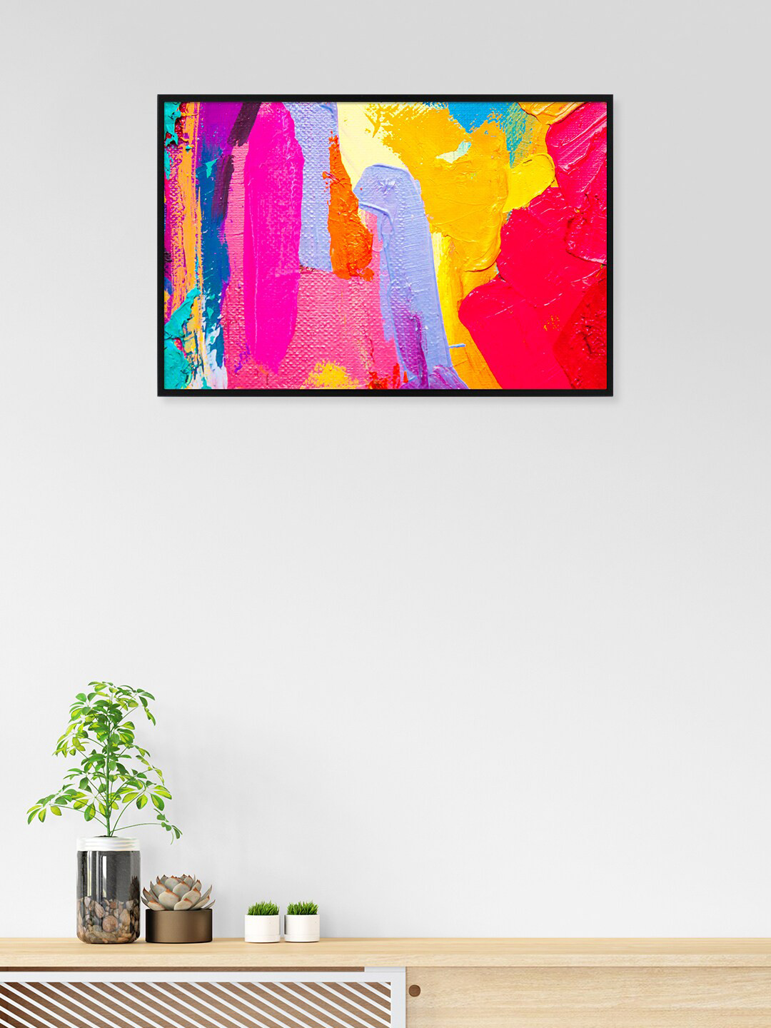 

nest ART Black & Pink Abstract Framed Painting Wall Art