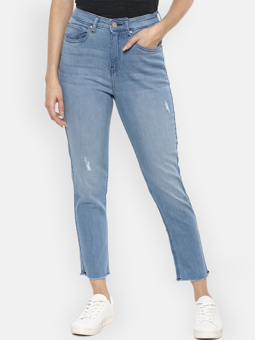 

Van Heusen Woman Women Blue Slim Fit Low Distress Light Fade Jeans