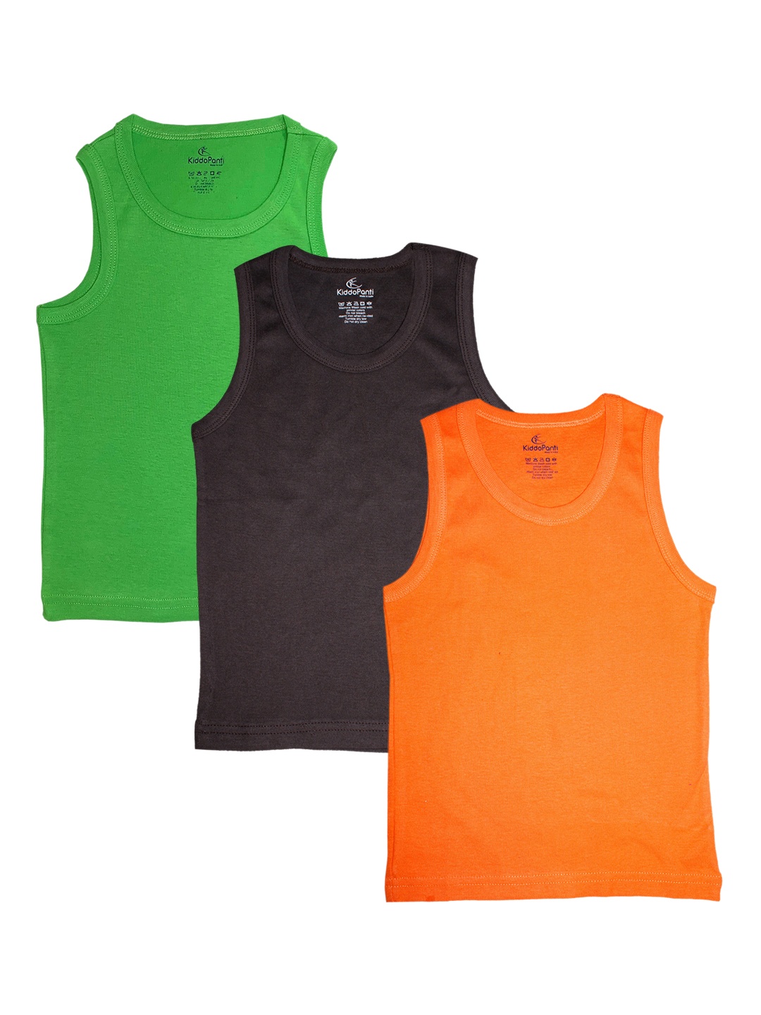 

KiddoPanti Boys Pack Of 3 Solid Pure Cotton Rib Knit Innerwear Vests, Charcoal