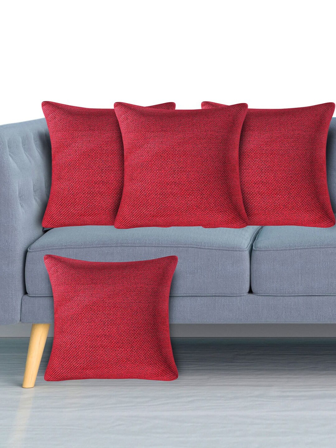 

Kuber Industries Set of 4 Maroon Square Cushion Covers