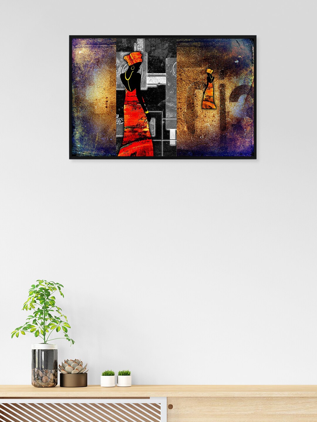 

nest ART Black & Red Abstract Painting Framed Wall Art