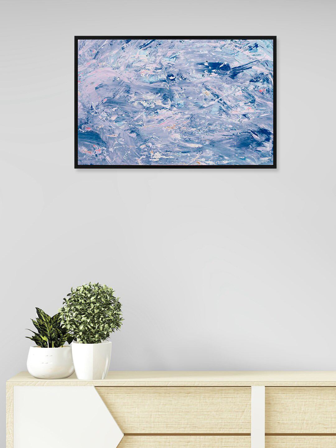 

nest ART Blue Abstract Painted Framed Wall Art