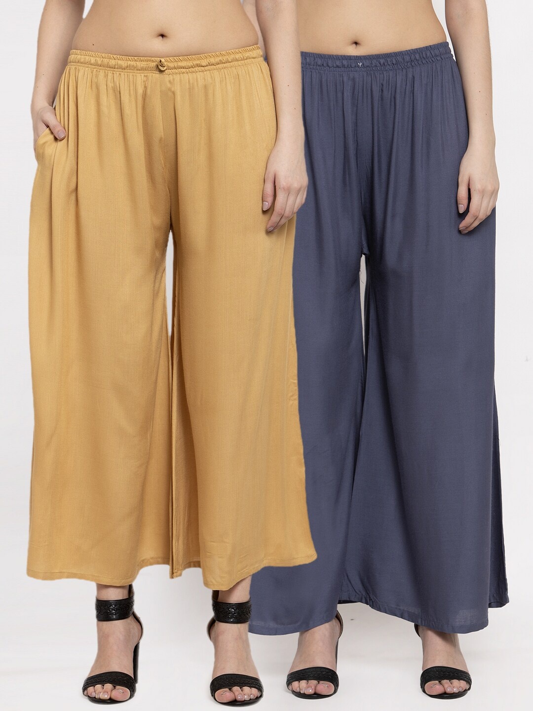 

Miaz Lifestyle Women Pack of 2 Beige & Grey Palazzos