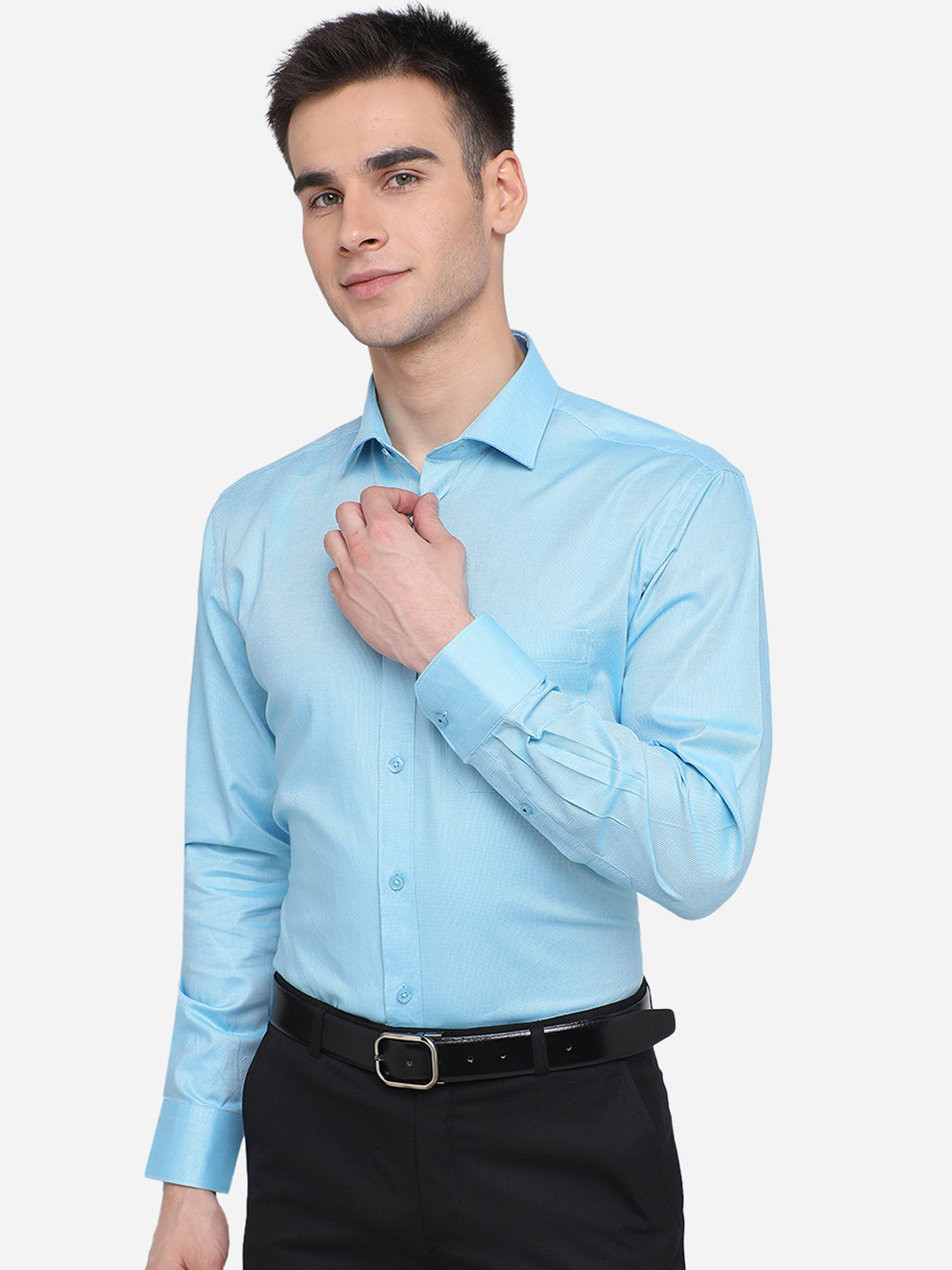 

JADE BLUE Men Blue Regular Fit Solid Casual Shirt