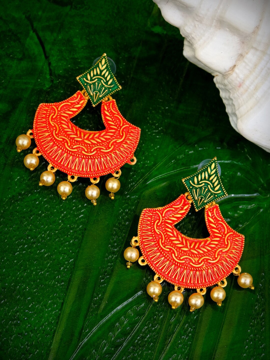 

Crunchy Fashion Gold-Plated Contemporary Chandbalis Earrings