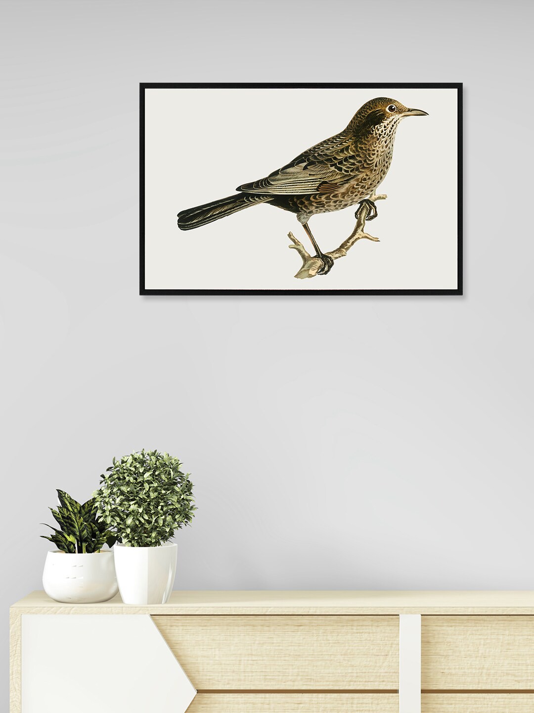 

nest ART White & Brown Bird Painting Framed Wall Art