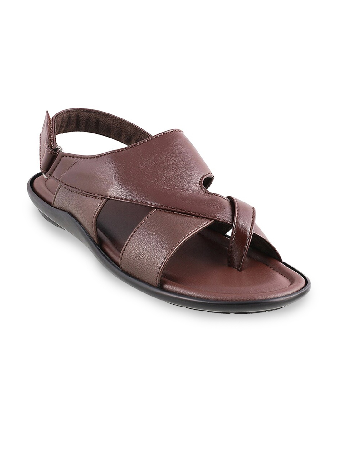 

Mochi Men Maroon Leather Comfort Sandals