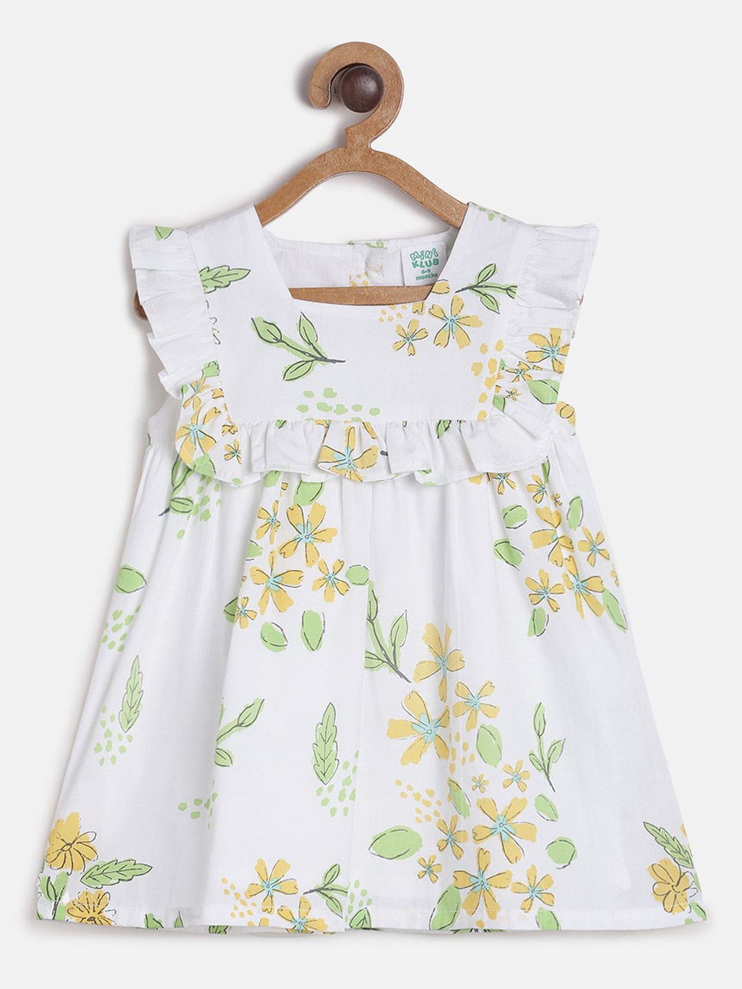 

MINI KLUB White Floral A-Line Cotton Dress