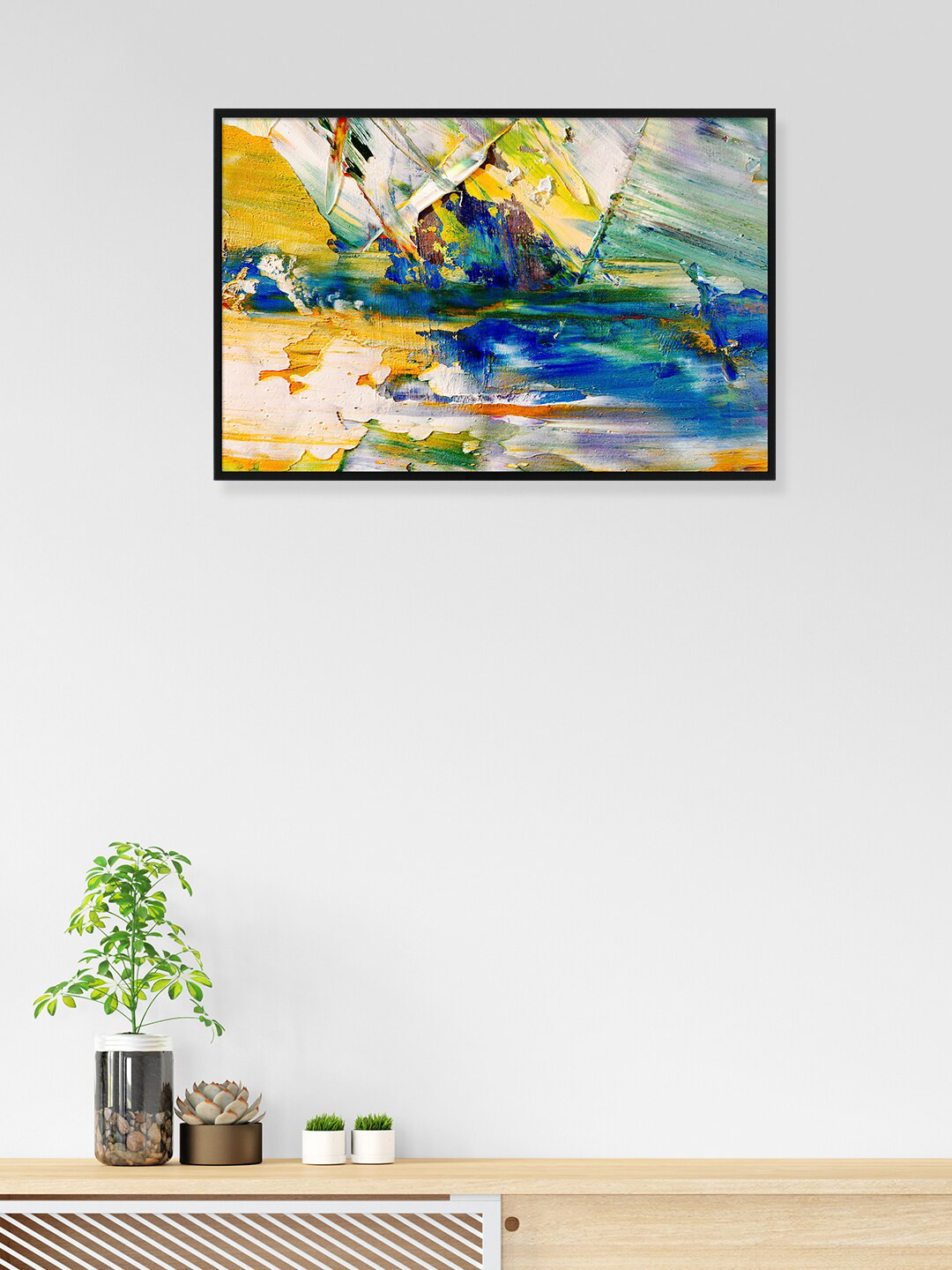 

nest ART Blue & Yellow Abstract Framed Wall Art