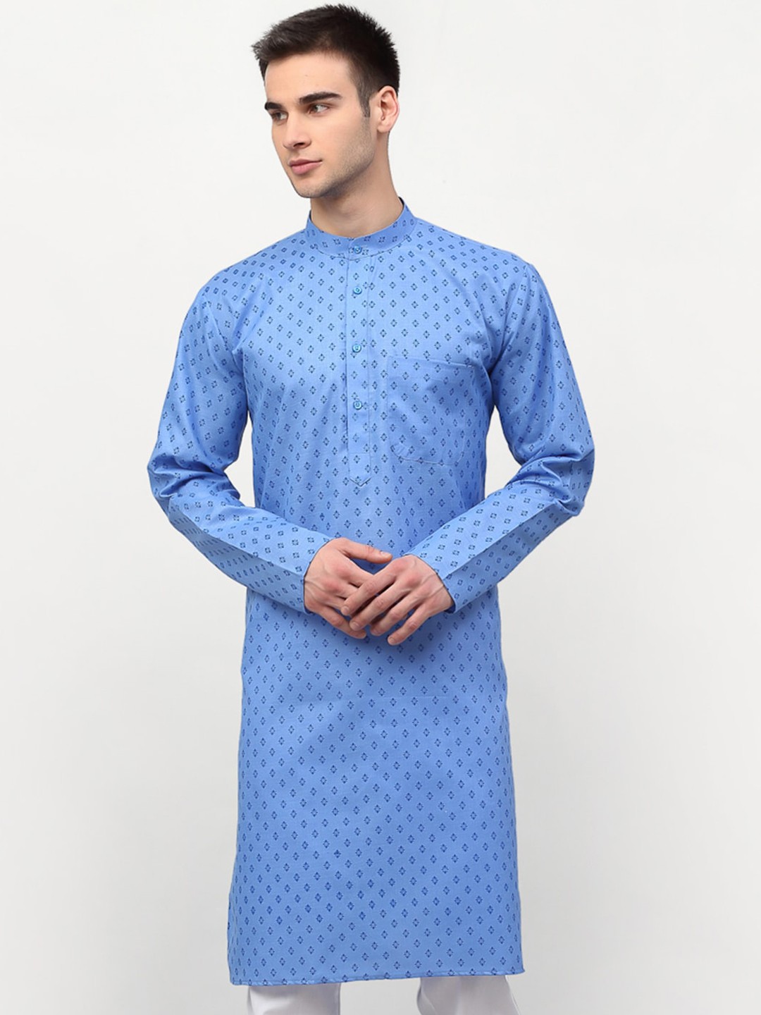 

Jompers Men Blue Thread Work Kurta