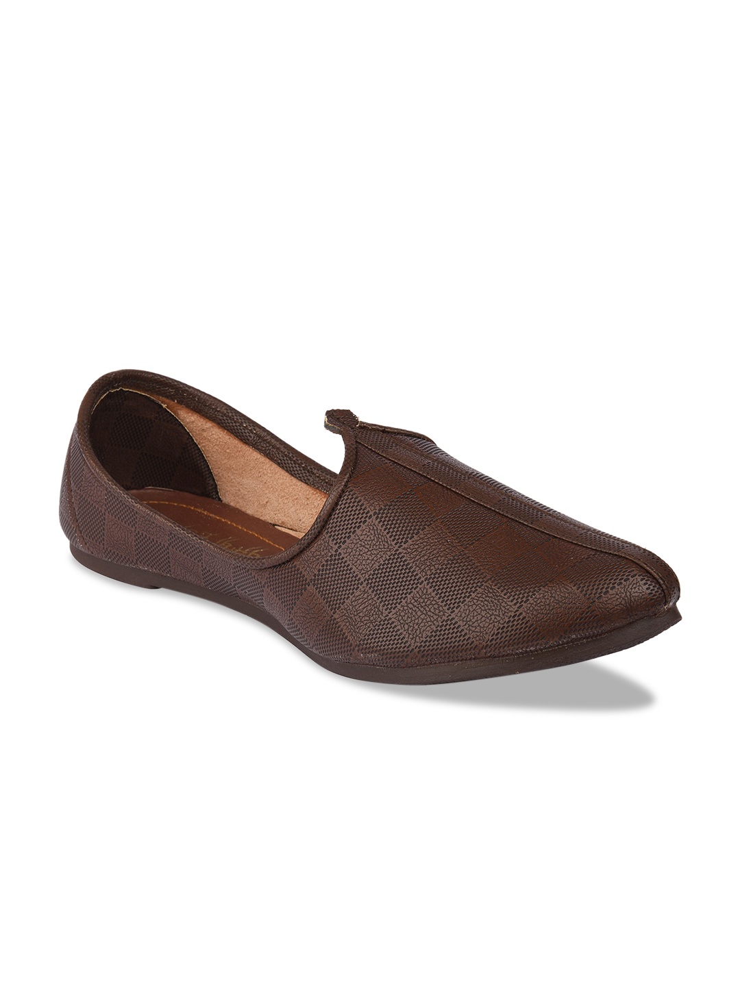 

DESI COLOUR Men Brown Printed Mojaris